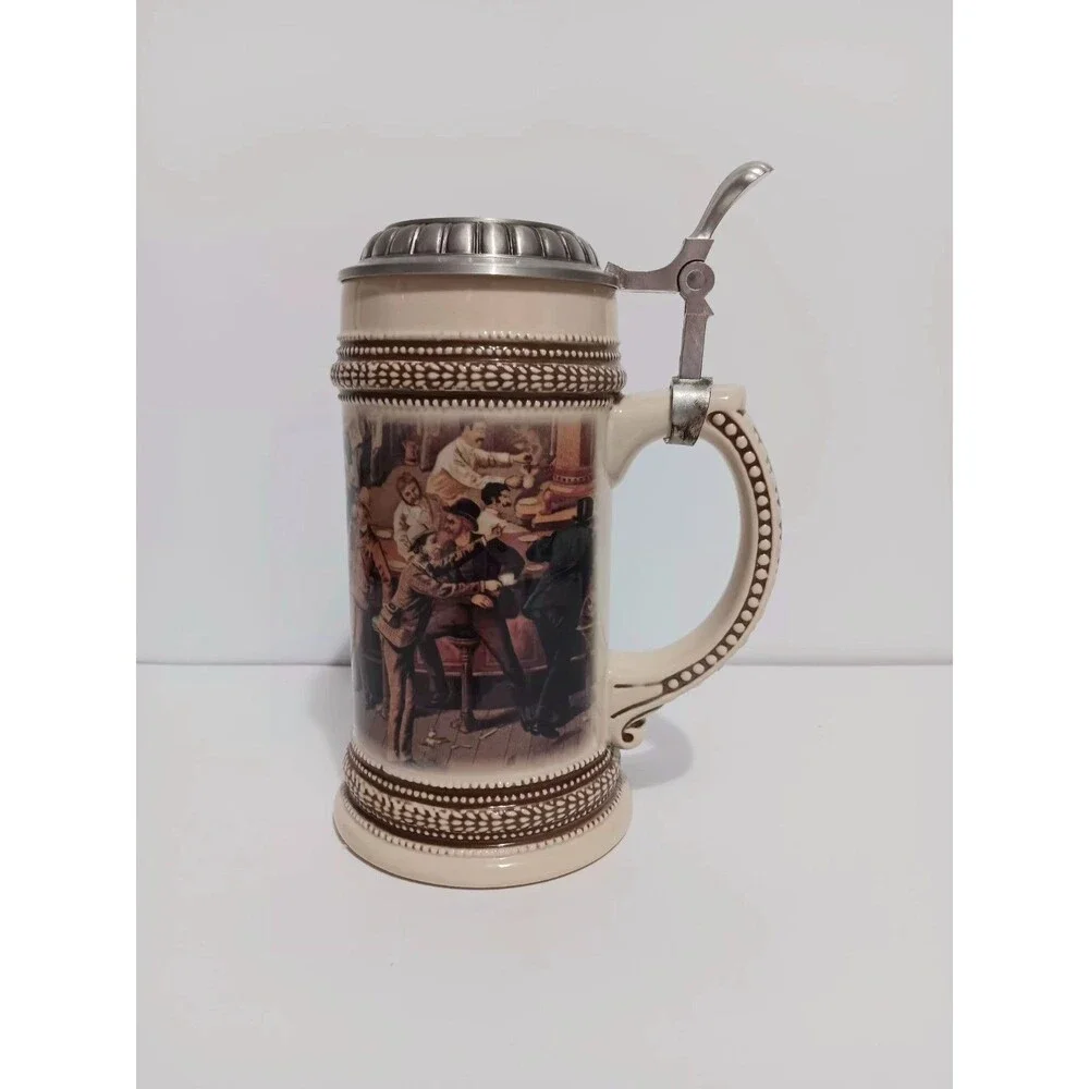 Paul Sebastian Fine Fragrance Co Beer Stein Pewter Ceramic 1999